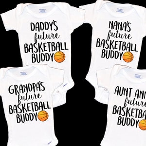 Daddy's Basketball Buddy Onesie®. Future Baller Baby Onsie®. New Father. NBA Lover. March Madness. Pregnancy Announcement. Unique Baby Gift. image 2