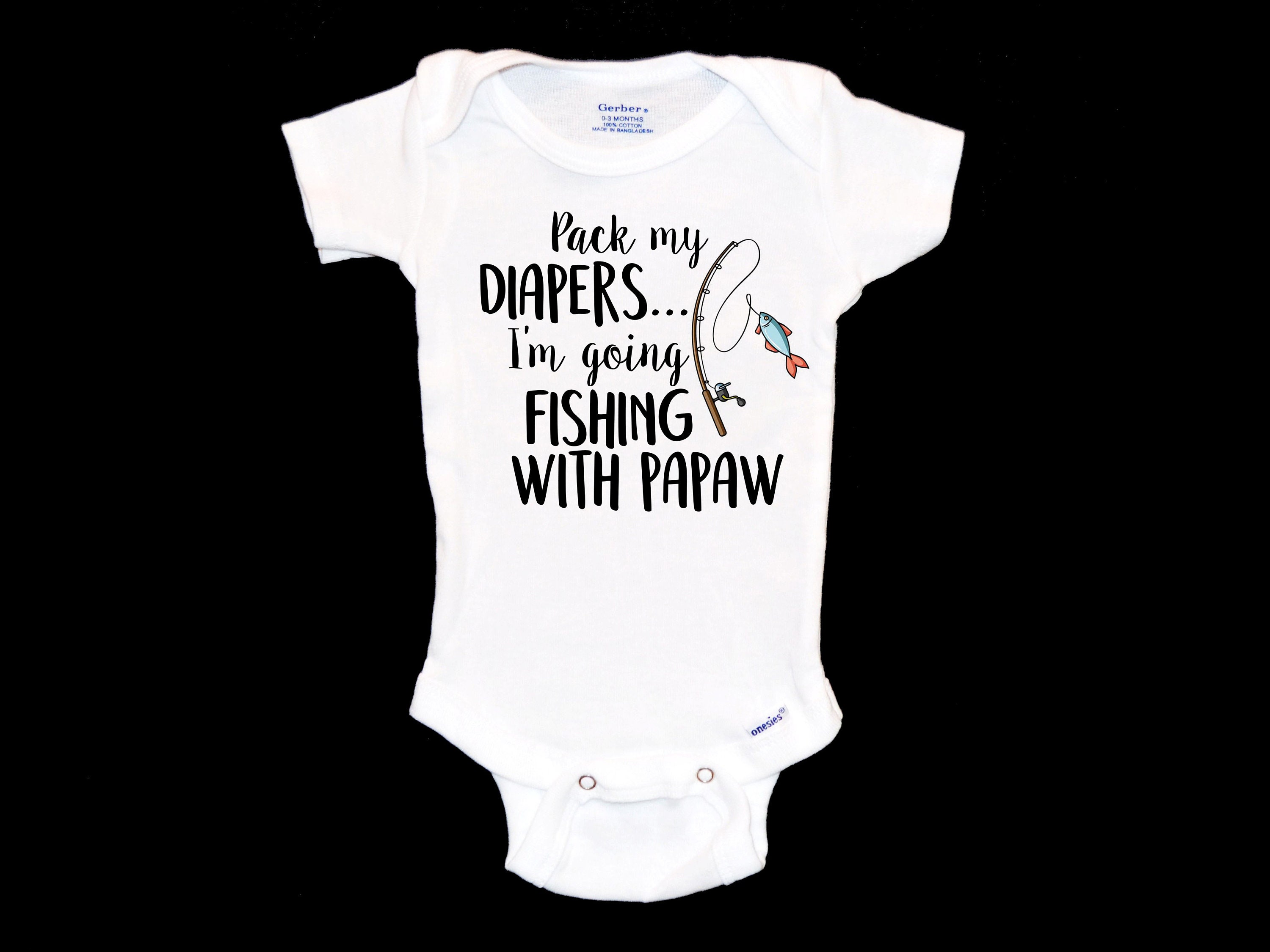  Custom Baby Bodysuit Papaw's Little Fishing Buddy Grandpa  Grandfather Dad Father's Day Funny Cotton Boy & Girl Baby Clothes Black  Design Only Newborn: Clothing, Shoes & Jewelry