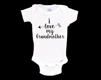 Grandmother Pregnancy Announcement - I Love My Grandmother Onesie®, Onsie®, Grandma, Nana, Cute Gift for New Grandparents, Modern Baby