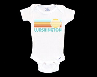 Washington Baby Onesie®®.  Sunshine Onesie®®. Stripes with Sun. Native. New Baby Gift. First Vacation Souvenir. Youth Tshirt. Shirt