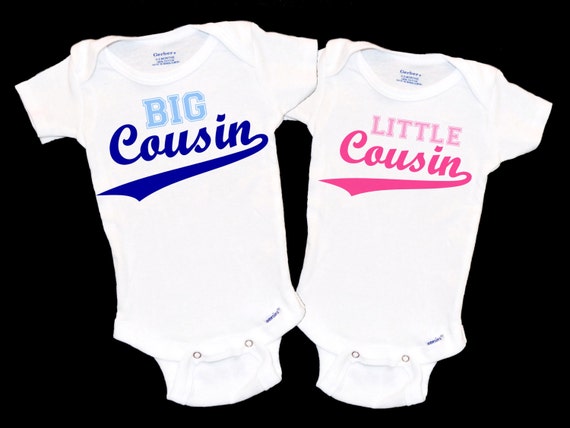 Big Cousin Little Cousin Onesie®® Set, Matching Cousins Shirts, Newborn  Family Gift, Pink and Blue Onsies®, Add Your Names, Customizable