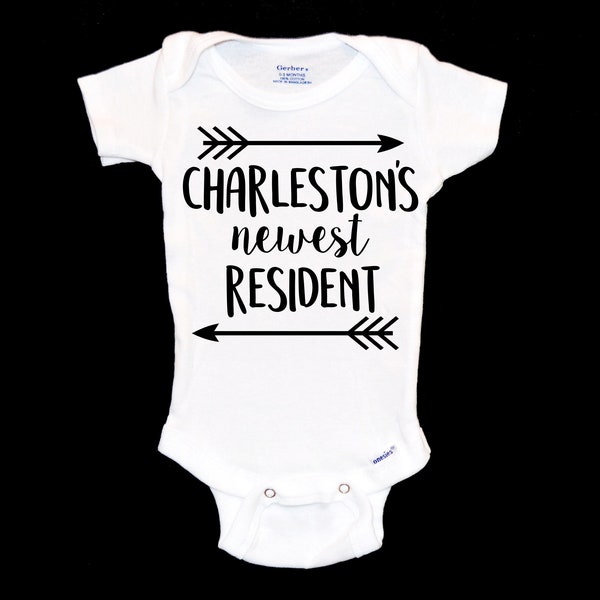 Charleston South Carolina Pregnancy Announcement. Baby Onesie®. We're Pregnant.  I'm Expecting. Onsie®. Newest Resident. Population +1. SC.