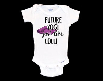 Future Yogi just like Lolli Baby Onesie®®. Yoga Master. Loves Yoga. Grandma. New Grandmother  Pregnancy Announcement We're Pregnant. Namaste