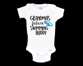 Grandma's Future Swimming Buddy Onesie®. New Grandmother. Gift for New Grandma. Free Style. Swim Instructor. Team Coach. Swimming Laps.