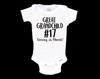 Surprise Pregnancy Announcement. Great Grandchild #17. Seventeenth. Great-Grandparents. Coming Soon. Another Grandchild.  We're pregnant!