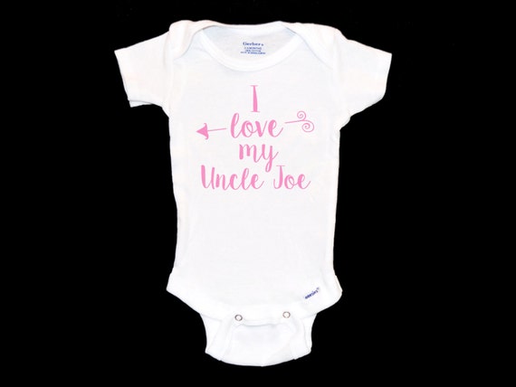 I Love My Uncle Pregnancy Announcement Onesie®, Fun Uncle Surprise Announcement, New Uncle Onesie®, Cute Gift for New Uncle, Modern Apparel