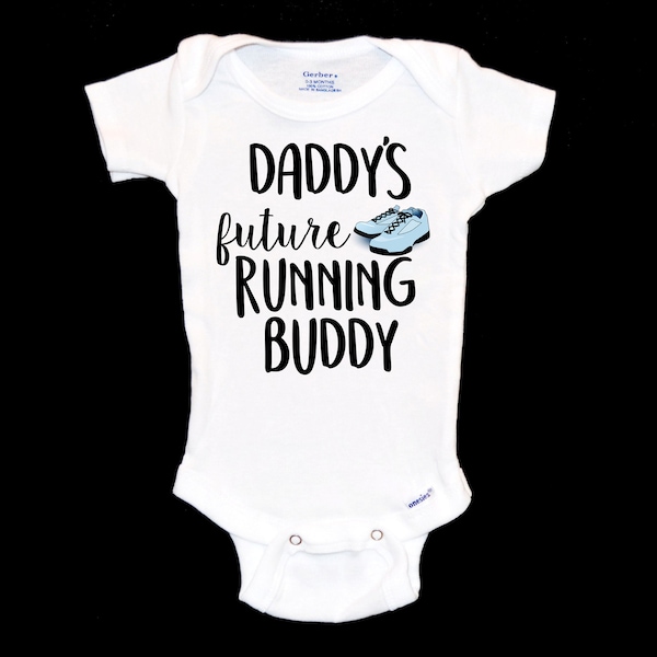 Daddy's Future Running Buddy Onesie®. Father. My Dad is a Runner. Half Marathon 5K 10K 26.2 Track Cross Country. Jogger. Fitness Treadmill