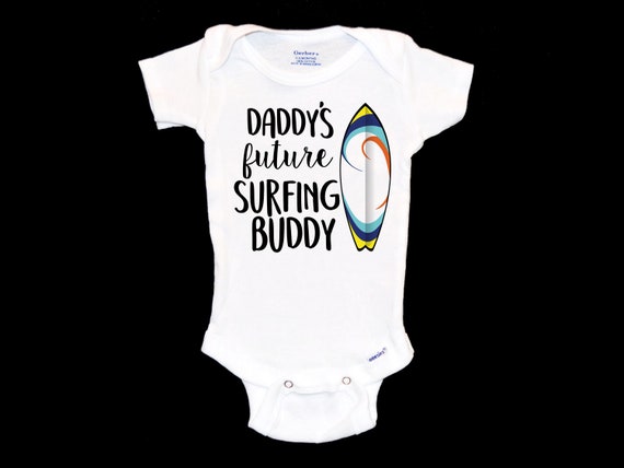 unisex baby clothes personalised bodysuit Daddy/'s future surfing buddy custom Baby Onesie\u00ae beach baby summer clothes beach partner