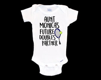 Gift from Tennis Loving Aunt. Onesie®®. Tennis Baby Onesie®®. New Auntie. Tennis Star. Tennis League. Unique Gift. Pregnancy Announcement.