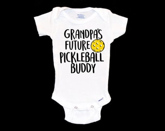 Grandpa's Future Pickleball Buddy Onesie®. Doubles Partner Baby Onsie®. New Grandfather. Pickle Ball League. Unique Pregnancy Announcement