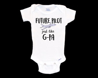 Future Pilot Just Like G-pa Baby Onesie®®. Airline Pilot. Air Force. Co-Pilot Baby Onesie®®. Commercial Airlines Pilots. Flight Attendant.