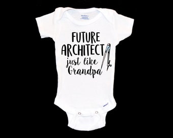 Future Architect Like my Grandpa Onesie®®. New Grandfather  Gift for New Designer Papa Pops. Architecture Builder Construction. Artist.