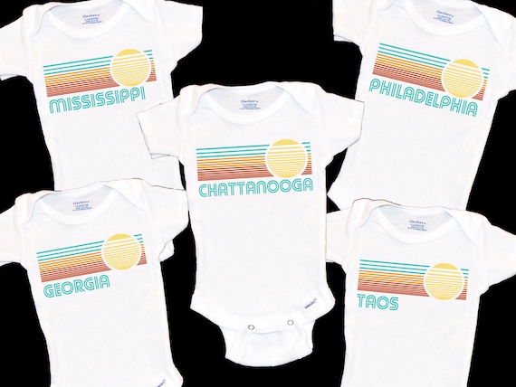 Hello Sunshine Florida Stripes Baby Onesie Hello Sunshine Florida Stripes Baby Onesie