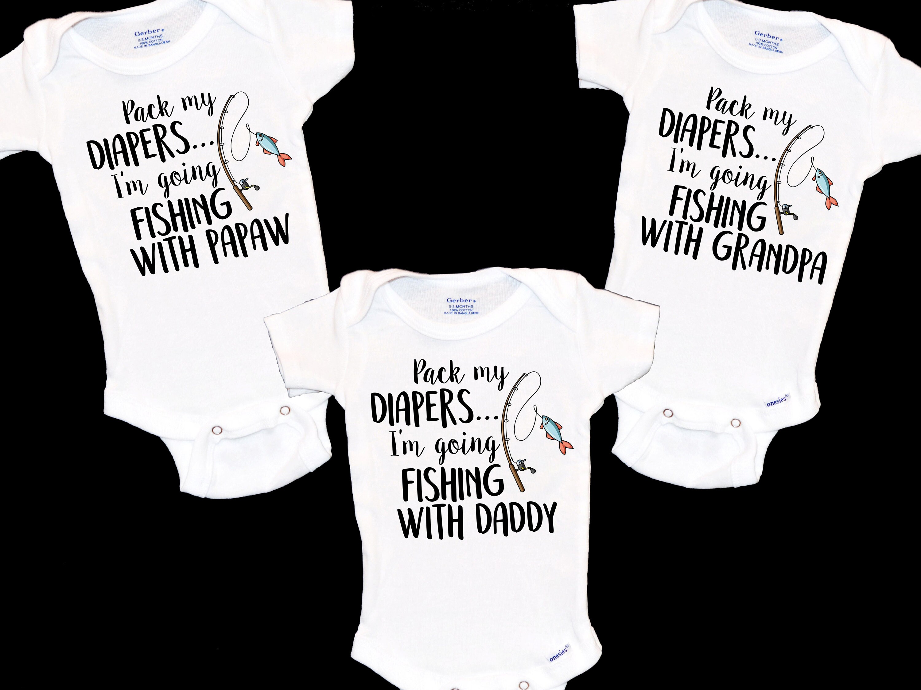  Custom Baby Bodysuit Papaw's Little Fishing Buddy Grandpa  Grandfather Dad Father's Day Funny Cotton Boy & Girl Baby Clothes Black  Design Only Newborn: Clothing, Shoes & Jewelry