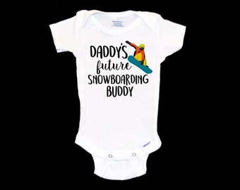 Daddy's Snowboarding Buddy Onesie®®. Future Snowboarder. Mountain Ski Bum. I love to Snowboard. Future Shredder. Baby Shower Gift. Onesie®®.