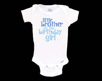 Sibling Birthday Shirt Onesie® - Little Brother Birthday Girl One-Piece, Cute Toddler T-Shirt, Custom Infant Apparel, Gerber Onesie®s® Brand