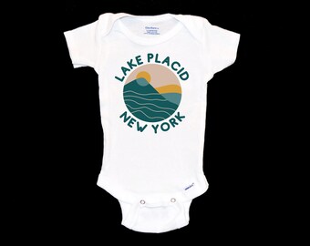 Lake Placid Baby Onesie®®. New York Mountains Shirt. Adirondacks Native Onesie®®. New England Apparel. Baby Shower Gift.