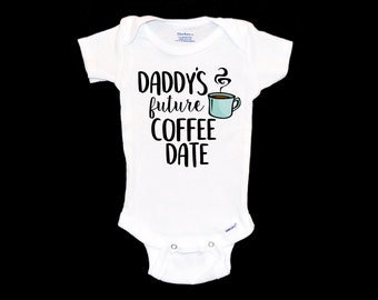 Daddy's Future Coffee Date Onesie® Father Loves Caffeine. Dad Needs More Coffee. Cutest Coffee Shop Date. Coffe Addict.  Pregnancy Announce.