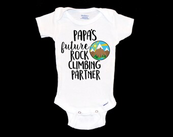 Papa's Future Rock Climbing Partner Onesie®®. Grandpa is a Climber. Mountains. Bouldering. Mountaineering. Colorado Rockies. Grandfather.