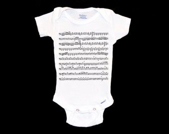 Sheet Music Onesie®® - Musical Infant Onesie®®, Unique Toddler T-Shirt, Newborn Bodysuit, Modern Baby Apparel, Classical Shower Gift