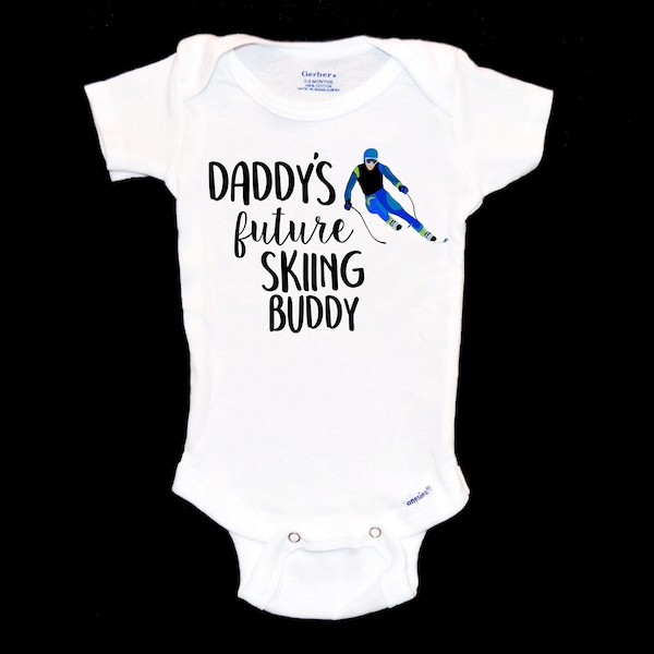 Daddy's Future Skiing Buddy Onesie®. My Dad loves to Mountain Ski. Hit the Slopes. Mountain Baby. Downhill Skiing. Alpine. Colorado.