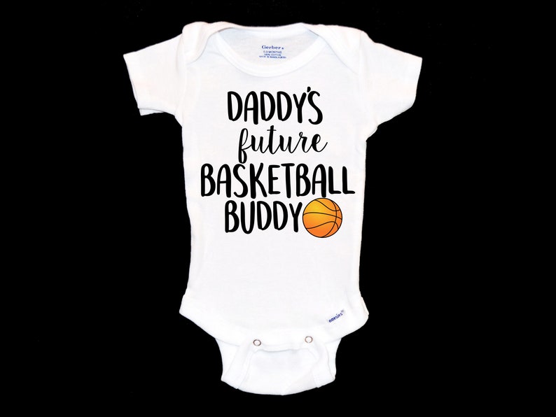 Daddy's Basketball Buddy Onesie®. Future Baller Baby Onsie®. New Father. NBA Lover. March Madness. Pregnancy Announcement. Unique Baby Gift. image 1