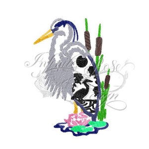 Blue Heron embroidery file