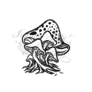 mushroom machine embroidery pattern digital download