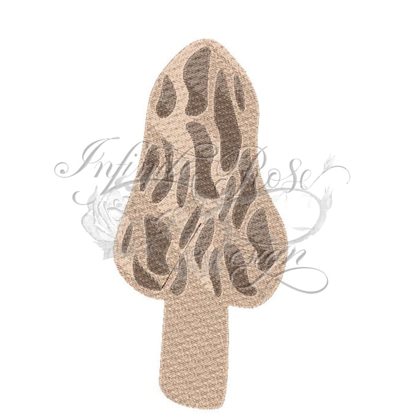 Morel mushroom large machine embroidery pattern