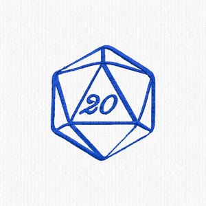 D20 Natural 20 Machine Embroidery Design – Digital Download