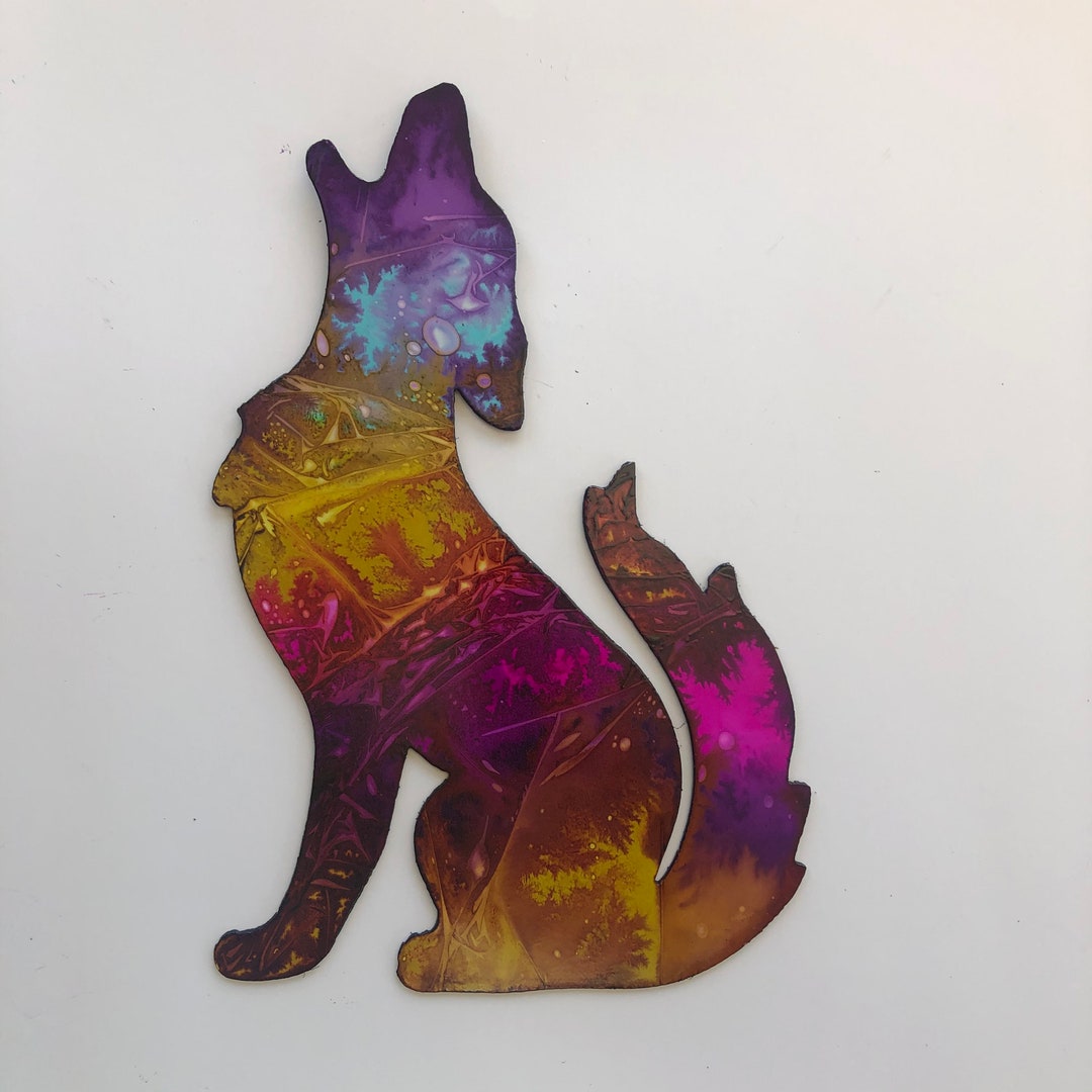 Howling Wolf Metal Wall Art Etsy