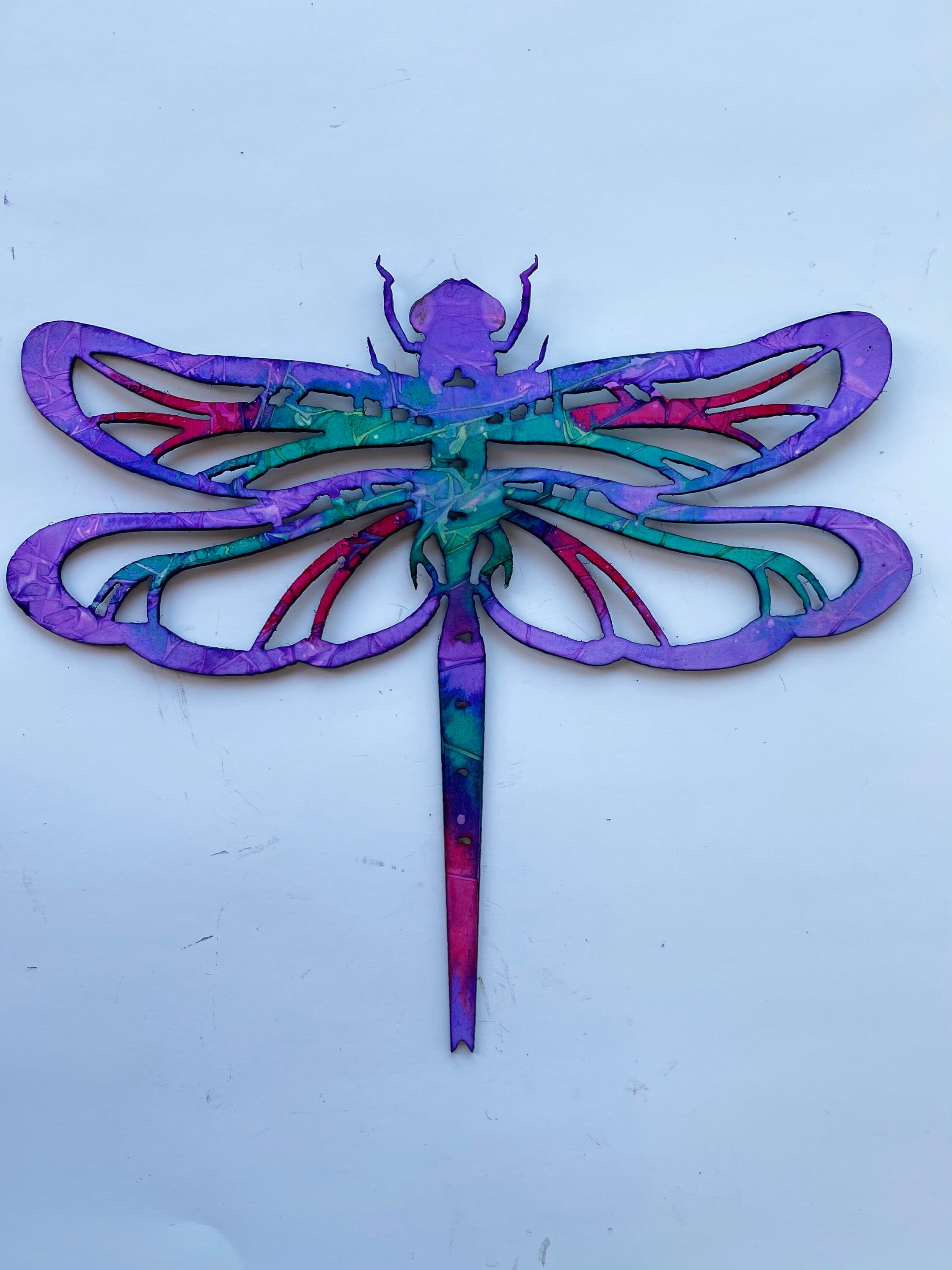 Hand Painted metal Dragonfly wall art Large Etsy