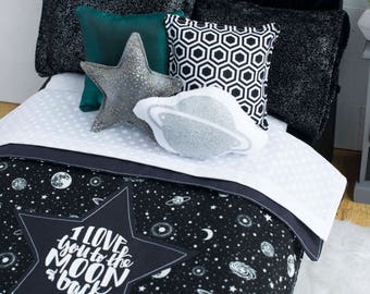 black and white galaxy doll bedding glow in the dark love you to the moon and back boys bedding outer space girls bedding planets - Space Bedding black and white galaxy doll bedding glow in the dark love you to the moon and back boys bedding outer space girls bedding planets - Space Bedding