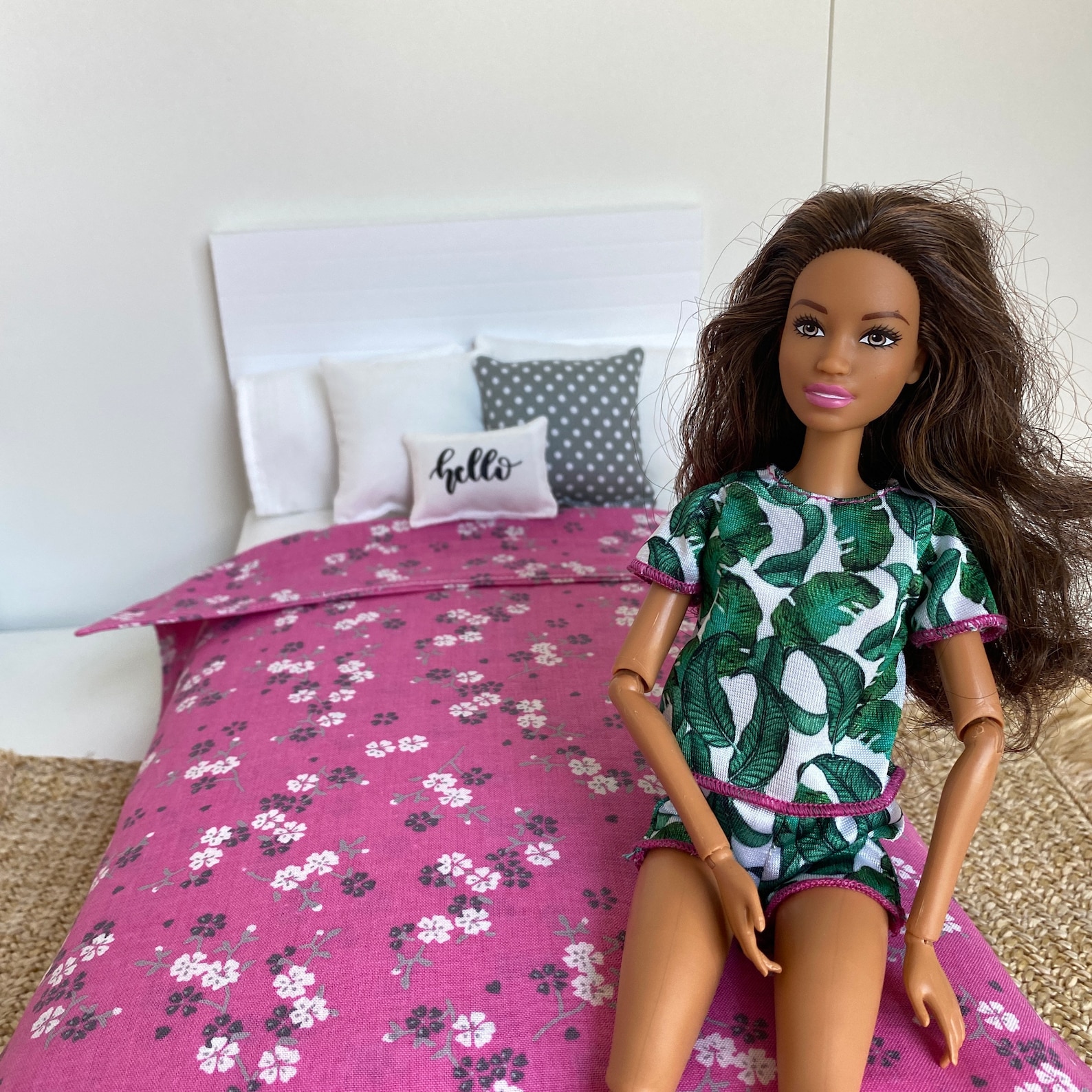 Floral barbie sized bedding 16 scale doll bedding doll bed Etsy