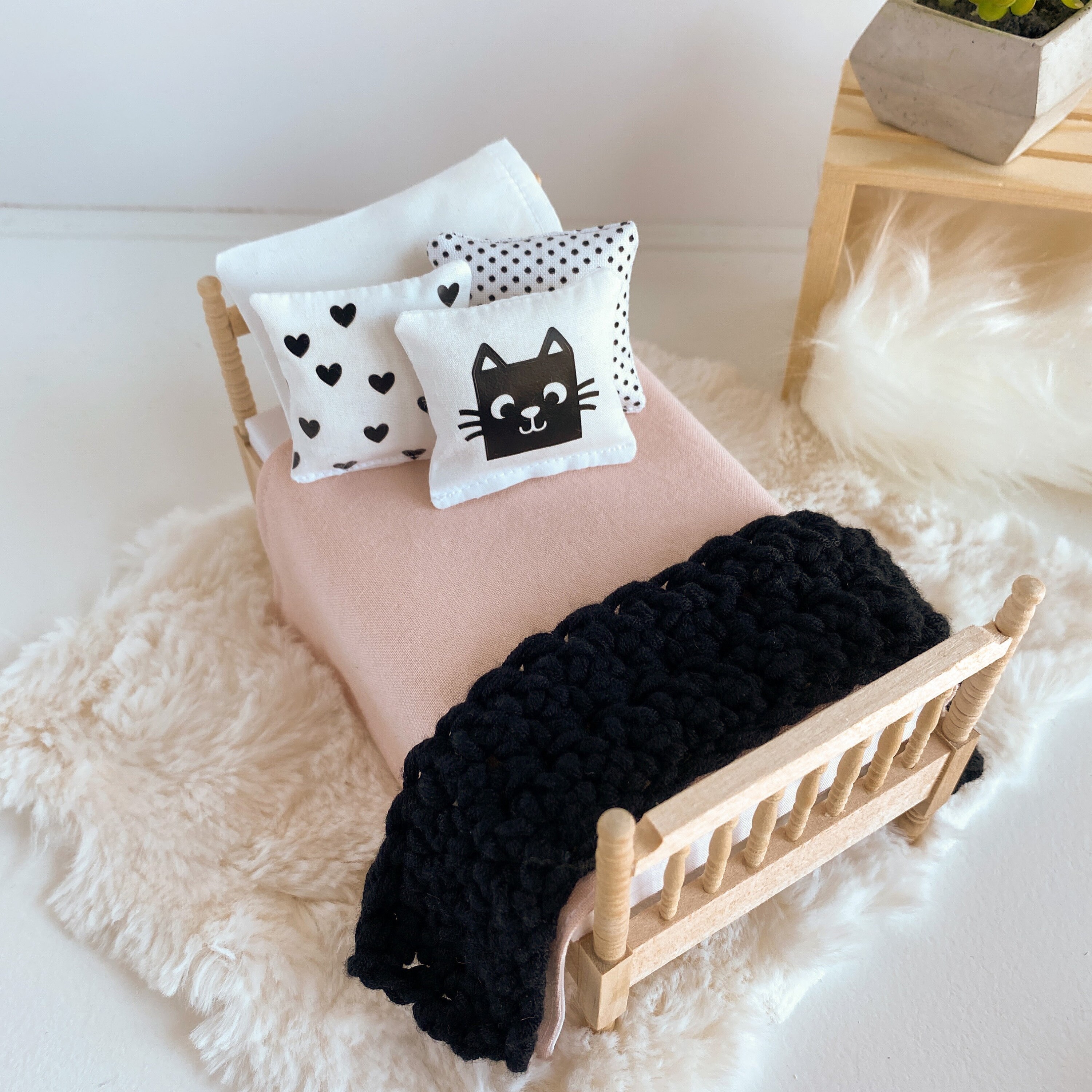 112 scale bedding blush pink cat bedding sized for maileg Etsy