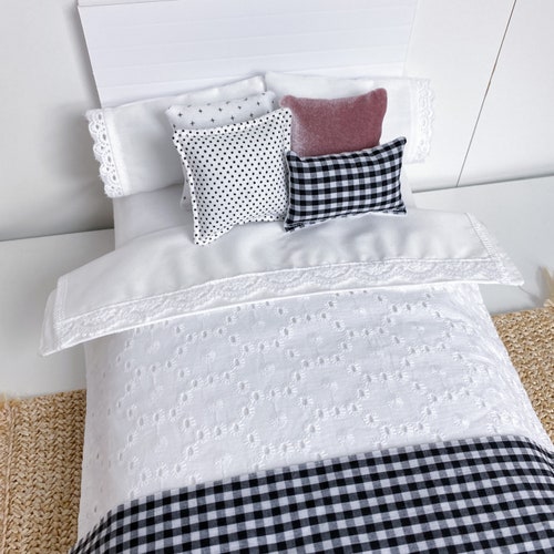Black and White Barbie Sized Bedding for 12 Dolls 1/6th Etsy