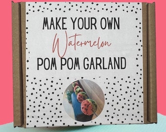 MAKE YOUR OWN Watermelon Pom Pom Garland - perfect gift