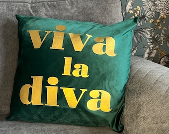 Eurovision-inspired cushion - multiple colours available - Viva la Diva - home decor - cushion - quirky fun decor