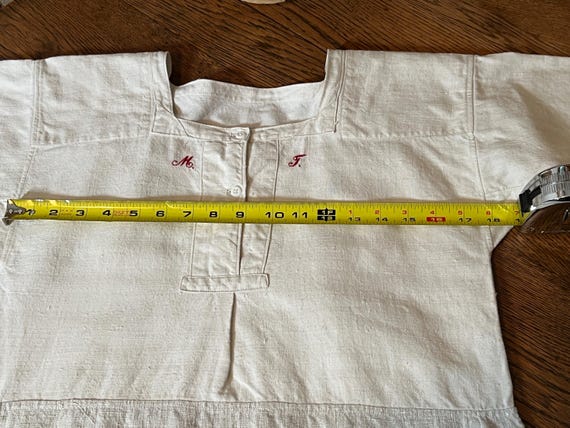 Antique French linen handmade dress - image 4