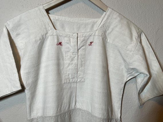 Antique French linen handmade dress - image 2