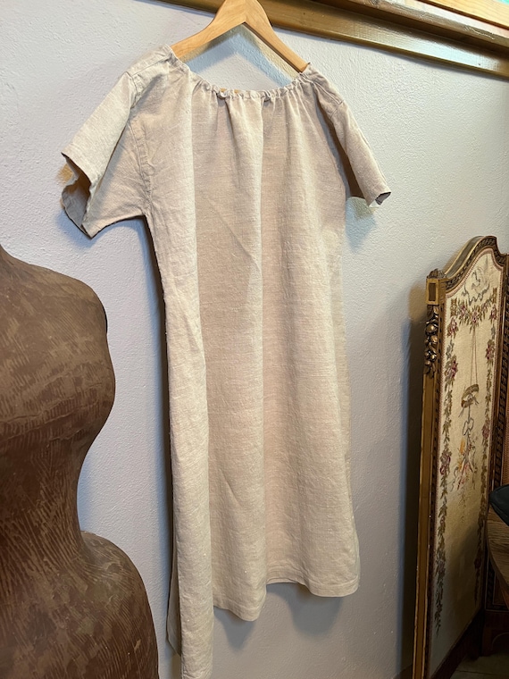 Antique French linen handmade dress - image 2