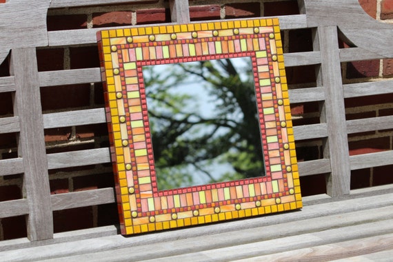 Mosaic Wall Mirror Bright Yellow Orange And C Image 0
