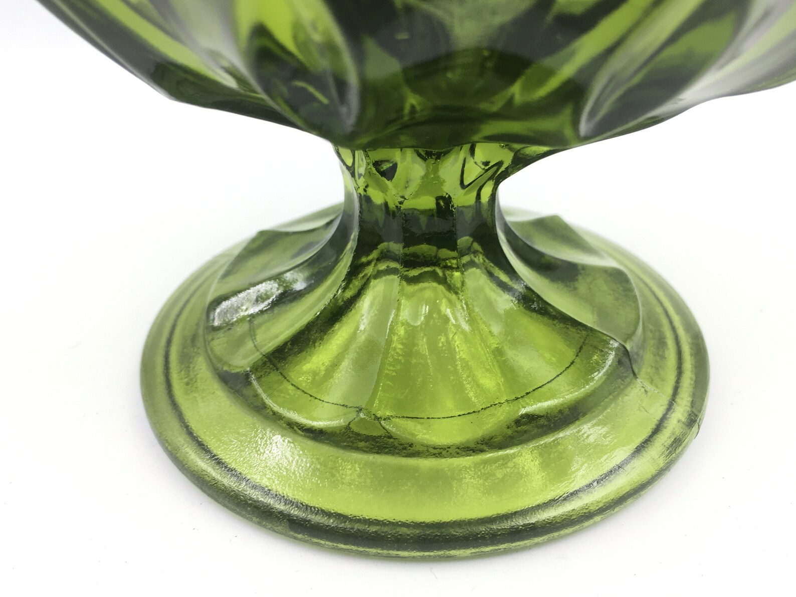 Vintage Avocado Green Pedestal Candy Dish or Compote Dish Etsy