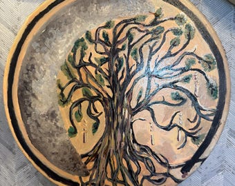 12" handgeschilderde remo-framedrum - geïnspireerd op sjamanisme en natuur