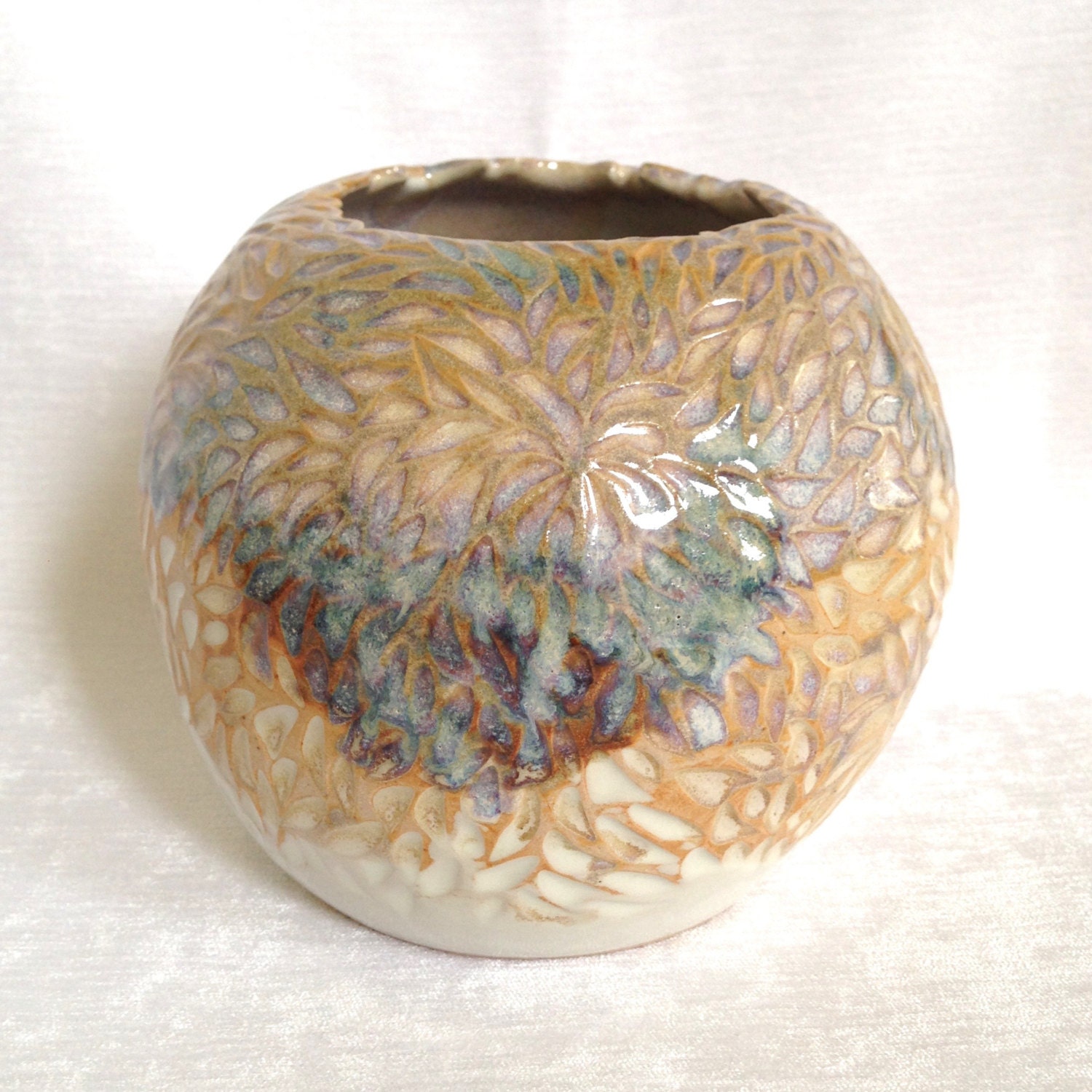 Planter III Carved Glazed & Unglazed Wheel Thrown Ceramic | Etsy A Glazed Or Unglazed Fired Clay