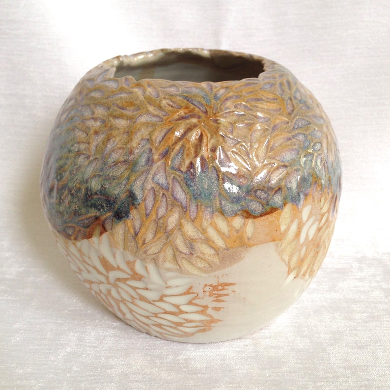 Planter III Carved Glazed & Unglazed Wheel Thrown Ceramic | Etsy A Glazed Or Unglazed Fired Clay