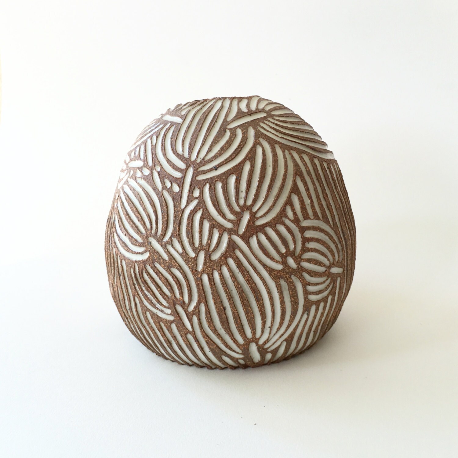 Vase XVIII Carved Glazed & Unglazed Wheel Thrown Ceramic Etsy