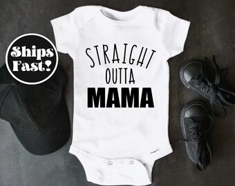 Straight Outta Mama Baby Onesie® - Funny Rap Newborn Gift