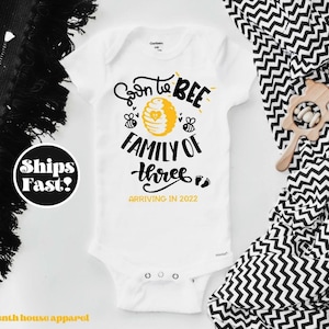 Soon to BEE Family of Three - Baby Announcement Gerber Onesie®