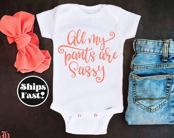 Sassy Pants Baby Onesie® - Newborn Girl Outfit